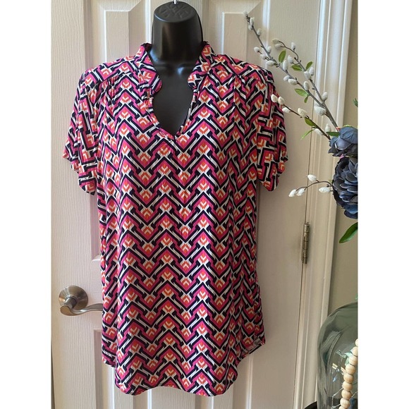 Escapada Living Top Medium Large Black/Pink/Orange Resort Wear - Picture 1 of 6